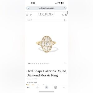Berlinger Jewelry Oval Shape Ballerina Diamond Mosiac Ring and Band